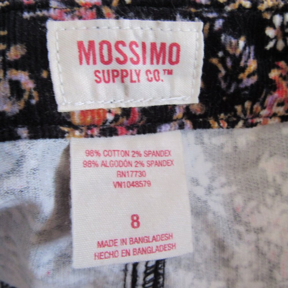 Womens Mossimo Black Floral Corduroy Skirt Size 8 - Picture 3 of 7